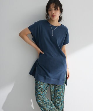 Green Parks 今年っぽフレンチスリーブカットチュニック Navy
