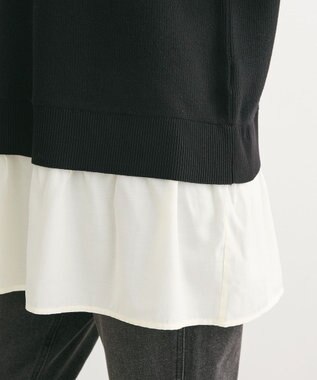 Green Parks 布帛ドッキングニットチュニック Black