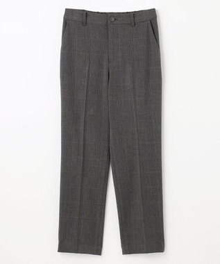 ANY L 【ウエストゴム/ストレッチ/裏起毛】シークレットウォーム　テーパードパンツ チャコールグレンチェック