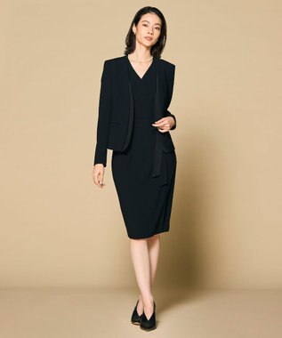 BEIGE， 【洗える・L-size】CINDY / ラップワンピース Black x Black