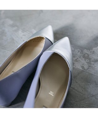 MODE ET JACOMO <MODE ET JACOMO>ポインテッドウェッジソールパンプス ブルーコンビ