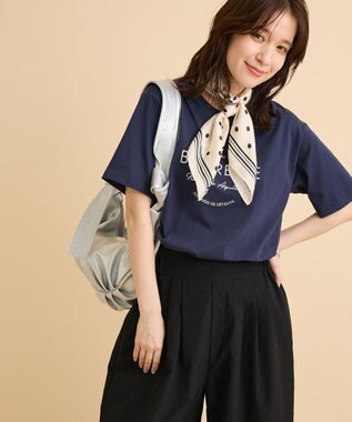 Green Parks アソート柄ロゴＴシャツ Navy