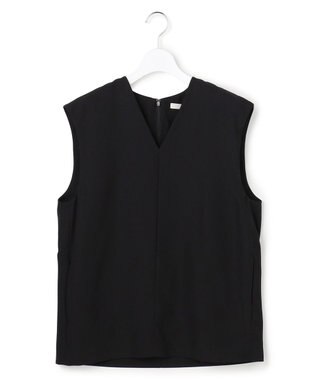 ICB L FluidBackSatin Vネックジレ ブラック
