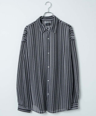 WEGO 【ユニセックス着用ITEM】ストライプメッシュBIGシャツ 柄1