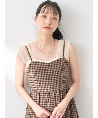 earth music&ecology チュールドッキングカップ付キャミソール Ivory