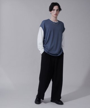 WEGO フェイクレイヤードベストT（LS） ネイビー