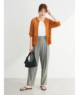 Green Parks Ｚｉｐ付メッシュカーディガン Orange