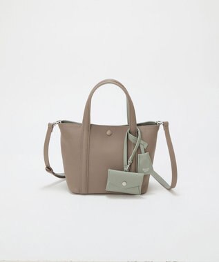 TOPKAPI 【Breath TOPKAPI】DUAL デュアル シュリンクレザー バイカラー トートバッグ チャーム付き グレージュ