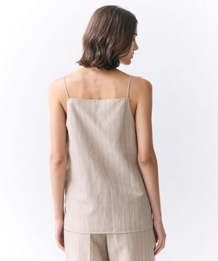 BEIGE， ERYTH / リネンストライプ キャミソール Flax × Bordeaux