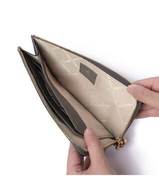 PELLE BORSA L字ファスナーコンパクト長財布 Minato ミナト 3500 グレー