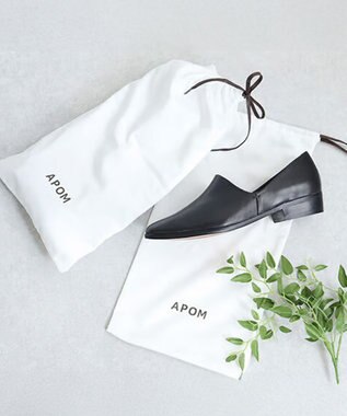 APOM 本革メリージェーンブローグシューズ 30 ブラック