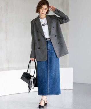 23区 【Oggi3月号掲載/新色追加/洗える】23区DENIM ストレッチ デニムスカート ウォッシュドブルー系