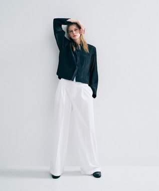 uncrave コットンクロスプレーン ワイドトラウザー オフ