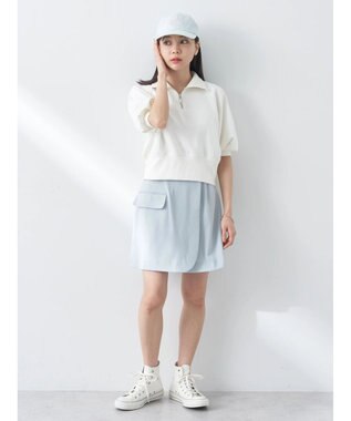 earth music&ecology ハーフジップショートプルオーバー Off White