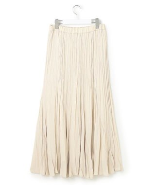 23区 S 【洗える】クラッシュ プリーツ ジョーゼット スカート ベージュ系