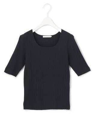 ICB L 【新色追加・洗える】シンセティックハイゲージ 5分袖リブニット ネイビー系