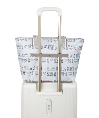 ACE BAGS & LUGGAGE 【雑誌掲載】 HAyU × ace.  フォールディング 折り畳みトートバッグ 猫柄 22L 17861 ライトベージュ柄