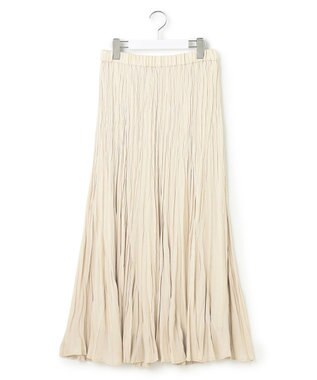 23区 S 【洗える】クラッシュ プリーツ ジョーゼット スカート ベージュ系