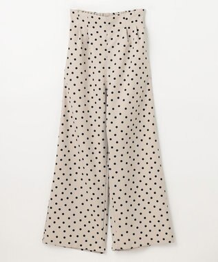 ANY KIDS 麻ライク ドット柄 ガウチョ ベージュドット