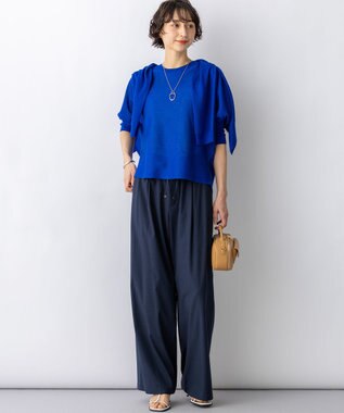 23区 【先行予約】シャイニーシアー ドルマン ニット ブルー系