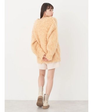 earth music&ecology 起毛リボンニットカーディガン Orange