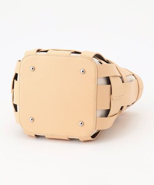 Y'SACCS 【リサイクルレザー】メッシュかごバッグ　small ナチュラル×オフホワイト