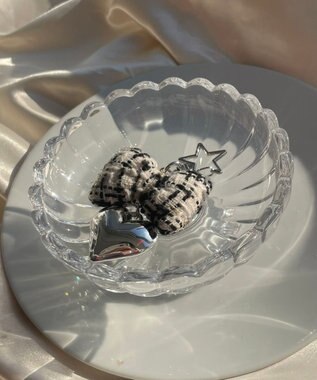 WEGO ツイードリボンハートキーホルダー