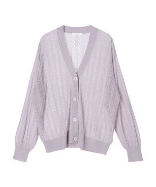 Green Parks すかし編みニットカーディガン Off White