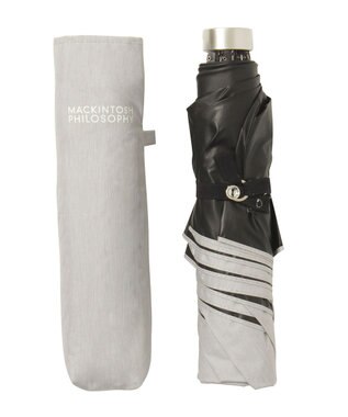 MOONBAT 【 遮光率100％/遮熱/UV/軽量】MACKINTOSH PHILOSOPHY(マッキントッシュフィロソフィー)晴雨兼用日傘 無地 シャンブレーBarbrella バーブレラ 折りたたみ傘 フワクール生地使用 グレー