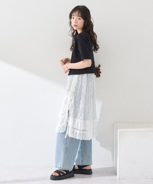 earth music&ecology カットリブＷジップカーディガン Black