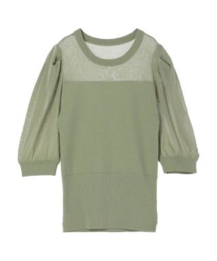 earth music&ecology シアーパワショルニットプルオーバー Mint