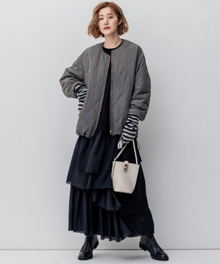 23区 ピュアカシミヤ アーム ウォーマー ライトグレー系1