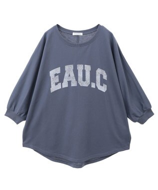 Green Parks ７分袖ミニ裏毛ドルマンロゴプルオーバー Navy