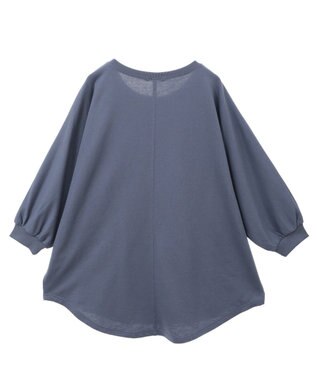 Green Parks ７分袖ミニ裏毛ドルマンロゴプルオーバー Navy