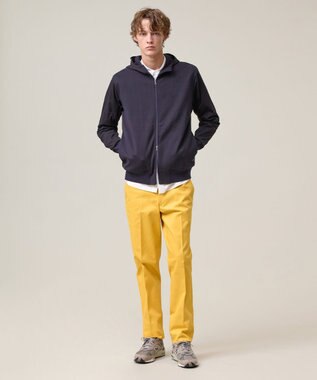 J.PRESS MEN お出かけシーンにも最適【J.PRESS PREMIUM JERSEY】ジャガードリンクス コンビパーカー ネイビー系