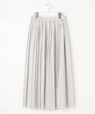 自由区 バックサテンアムンゼン プリーツスカート ライトグレー系