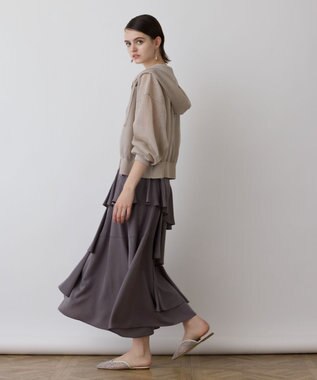 GRACE CONTINENTAL イレヘムサテンスカート チャコール