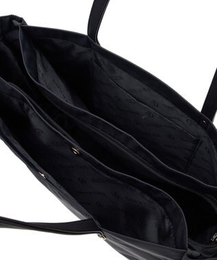 Maison de FLEUR リボンチャーム付き3ルームトートバッグ Black