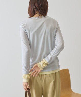 AMERICAN HOLIC 配色シアーレイヤードプルオーバー Yellow