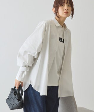 AMERICAN HOLIC 【イージーケア】バックギャザーリボンシャツ White