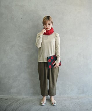 muuc 〈洗えるニット〉〈肌に優しいニット〉〈コットン＆カシミヤ〉〈通年着られるニット〉14Gハイゲージニットプルオーバー ベージュ