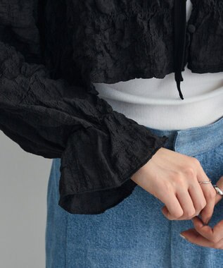 Green Parks ２ＷＡＹフリルブラウス Black