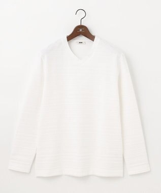 JOSEPH ABBOUD 【オーガニックコットン】リンクスボーダーTシャツ ホワイト系