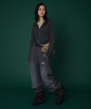 WEGO 【ユニセックス着用ITEM/ウエストゴム】ロゴスウェットパンツ スミクロ