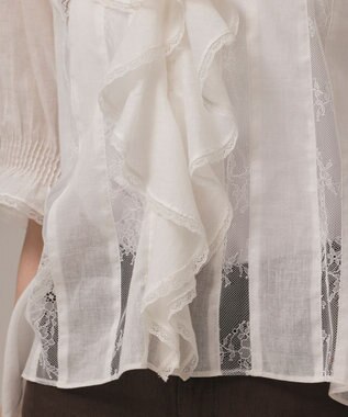 GRACE CONTINENTAL コットンフリルカラーブラウス ホワイト