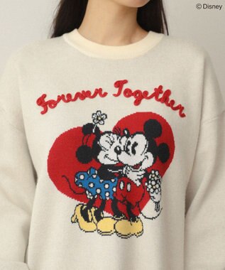 Green Parks ミッキー＆フレンズ／ジャガードニットプルオーバー Ivory