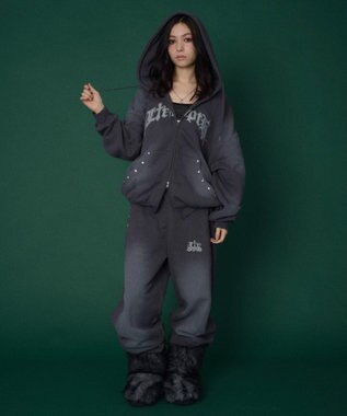 WEGO 【ユニセックス着用ITEM/ウエストゴム】ロゴスウェットパンツ スミクロ