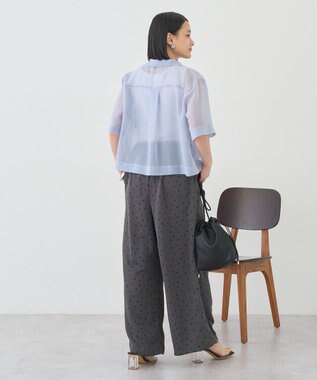 AMERICAN HOLIC シアーショート丈開襟シャツ Sax