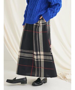 CRAFT STANDARD BOUTIQUE 先染めチェック（大）スカート Black