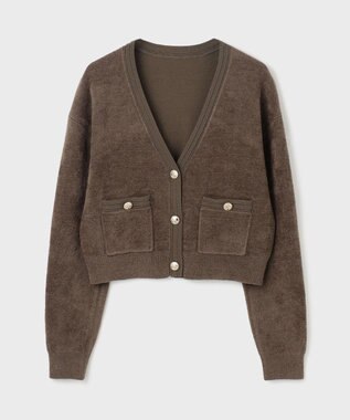 GRACE CONTINENTAL モールニットカーディガン ブラウン